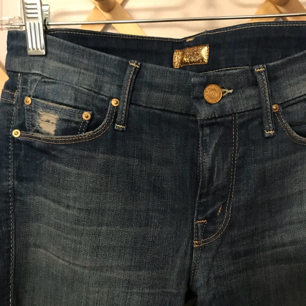 Anthropologie Mother Looker ankle fray denim